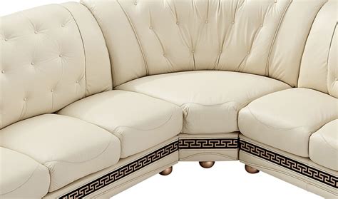 versace beige leather sectional sofa in traditional style|italian leather sectional sofa.